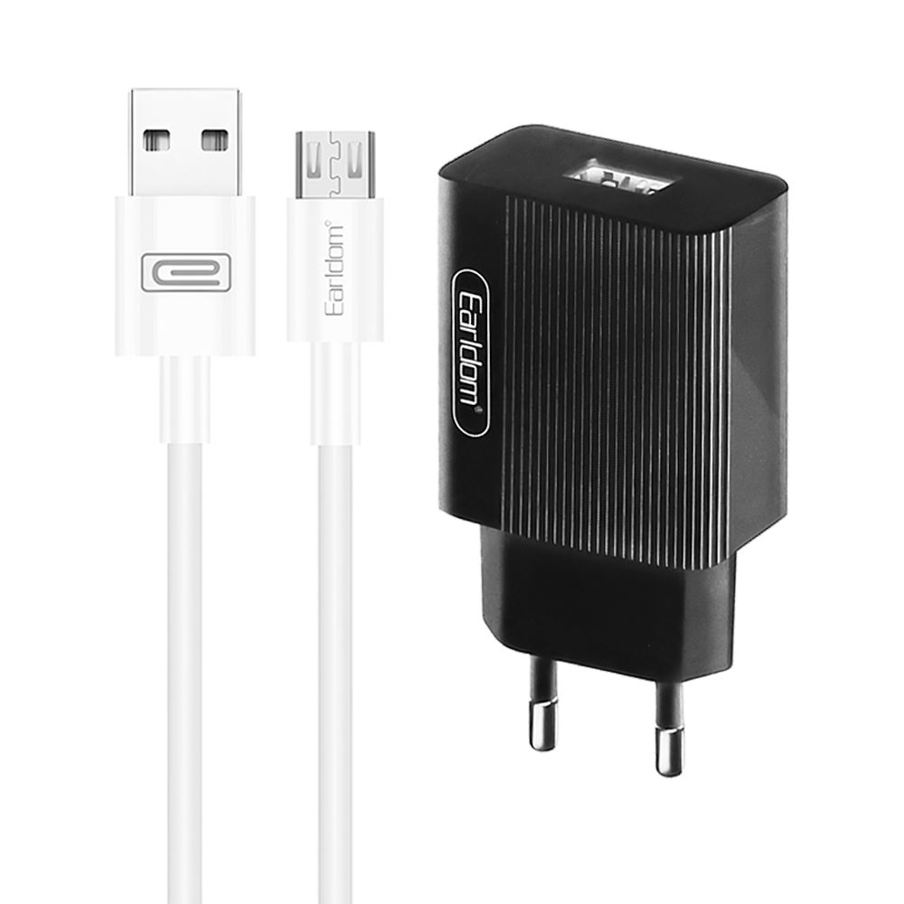 СЗУ Earldom ES-201M 1xUSB, 2.1А + кабель MicroUSB, 1м (черный)