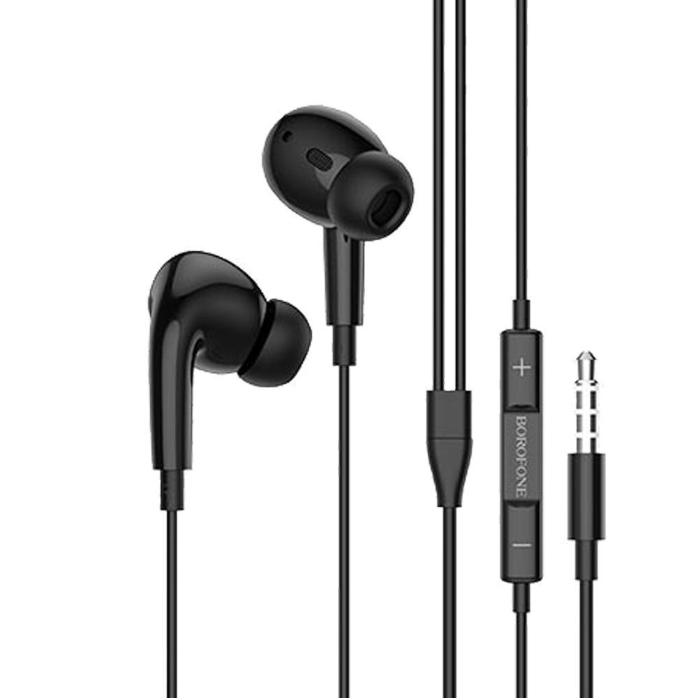 Гарнитура BOROFONE BM30 Pro Original 3.5мм, внутриканальная, громкость +/-, 1.2м (черный)