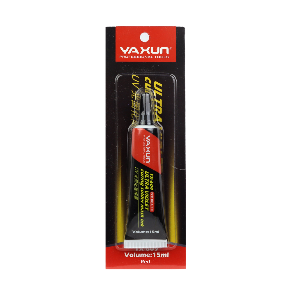 Клей УФ YAXUN YX-609 UV Mask Ink (красный, 15 мл.)