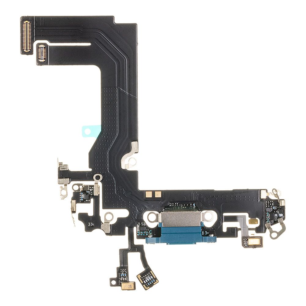 Шлейф/FLC iPhone 13 mini системный разъем/микрофон (синий)