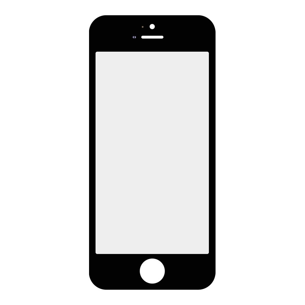 Стекло + OCA  в сборе с рамкой для iPhone 5 олеофобное покрытие (черный)
