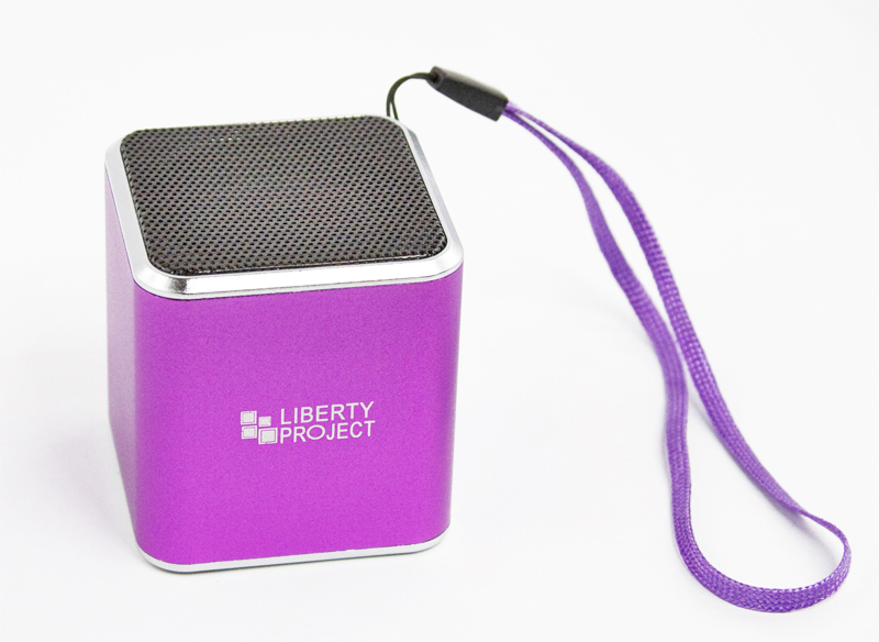 Колонка портативная "LP" M1 сиреневый (3.5+USB+microSD+FM радио) (коробка)