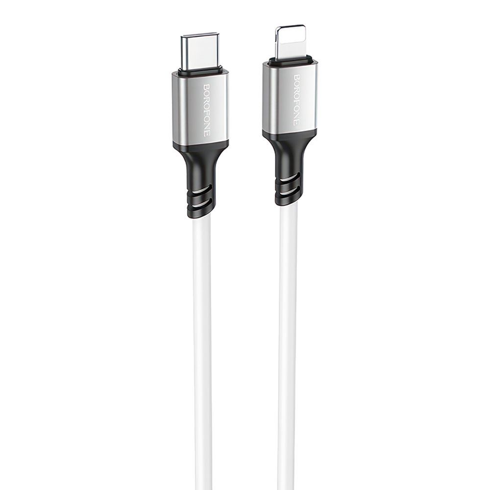 USB-C кабель BOROFONE BX83 Famous Lightning 8-pin, 3А, PD20W, 1м, силикон (белый)