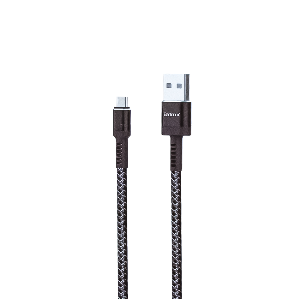 USB кабель Earldom EC-116С Type-C, 2.4А, 1м, нейлон (черный)
