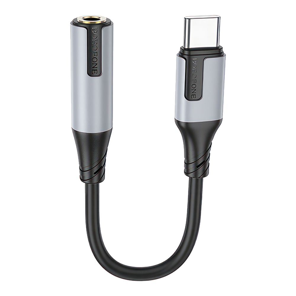 Аудио адаптер BOROFONE BV19 Creator USB-C на 3.5мм, DC, 0.15м, TPE (черный)