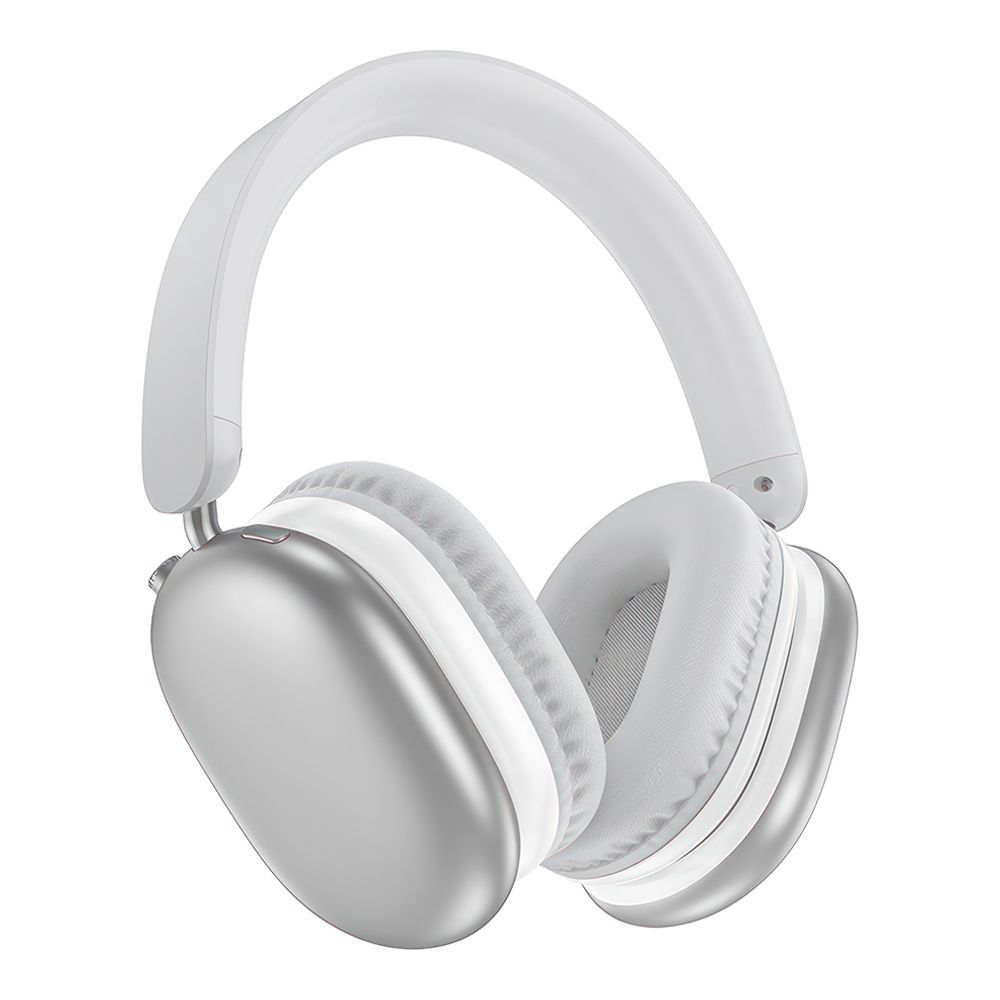 Bluetooth гарнитура BOROFONE BO27 Rhyme BT 5.3, 3.5мм, накладная, громкость +/- (серебро)
