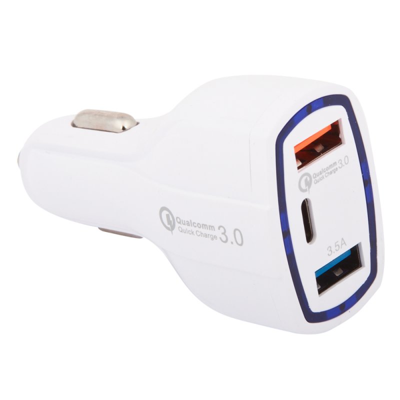 АЗУ "Car Charger" Quick Charge 3.0 с 2USB+Type-C 7А 35W SY-KC368 (белое/коробка)
