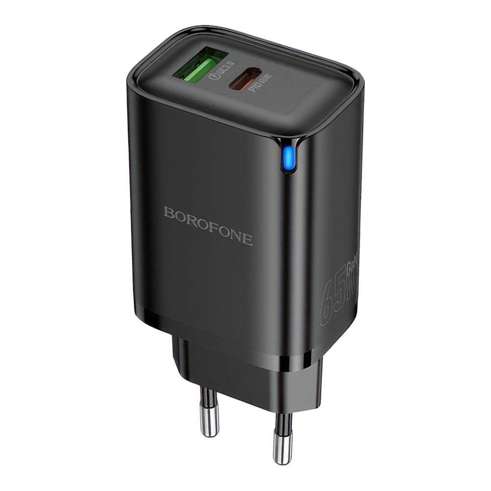 СЗУ BOROFONE BA87A Flare Star 1xUSB, 1xUSB-C, 3А, QC 3.0, PD65W (черный)