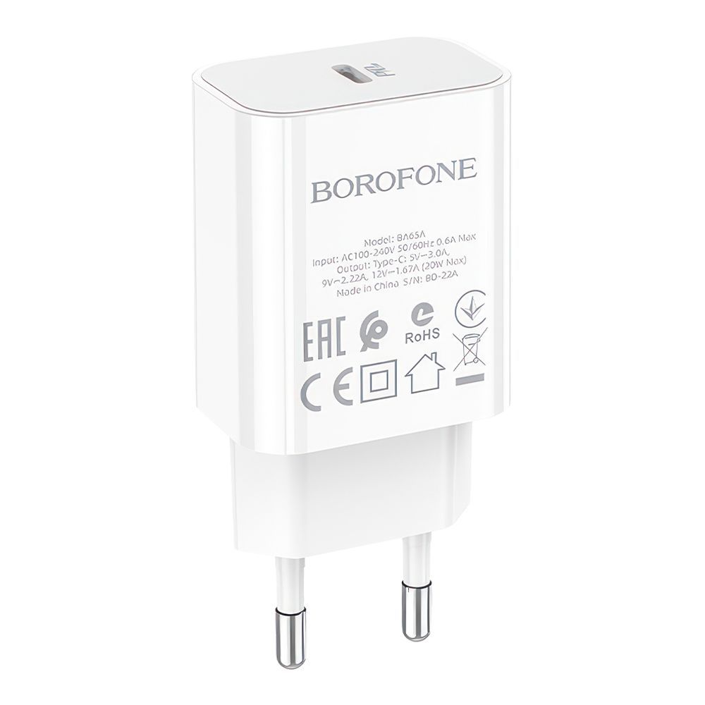 СЗУ BOROFONE BA65A 1xUSB-C, 3А, PD20W (белый)