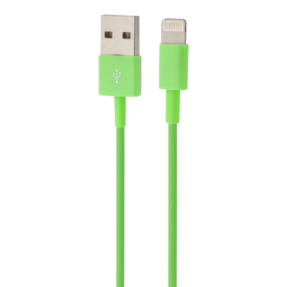 USB кабель "LP" для Apple iPhone/iPad Lightning 8-pin (зеленый/европакет)