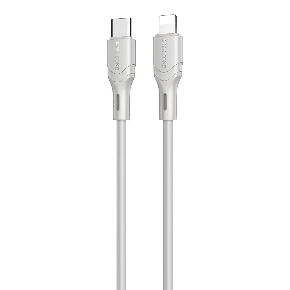USB-C кабель BOROFONE BX99 Method Lightning 8-pin, 3А, PD27W, 1м, силикон (серый)
