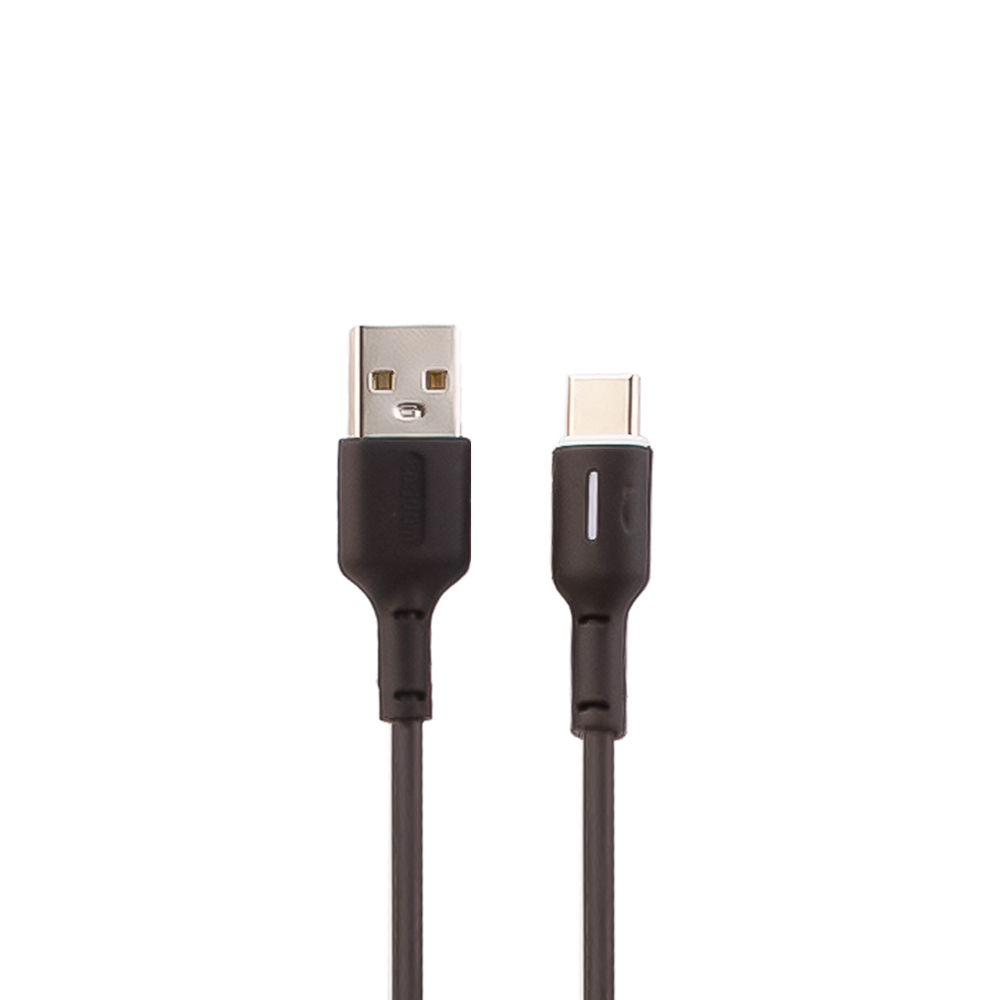 USB кабель Earldom EC-071C Type-C, 5А, LED, 1м, TPE (черный)