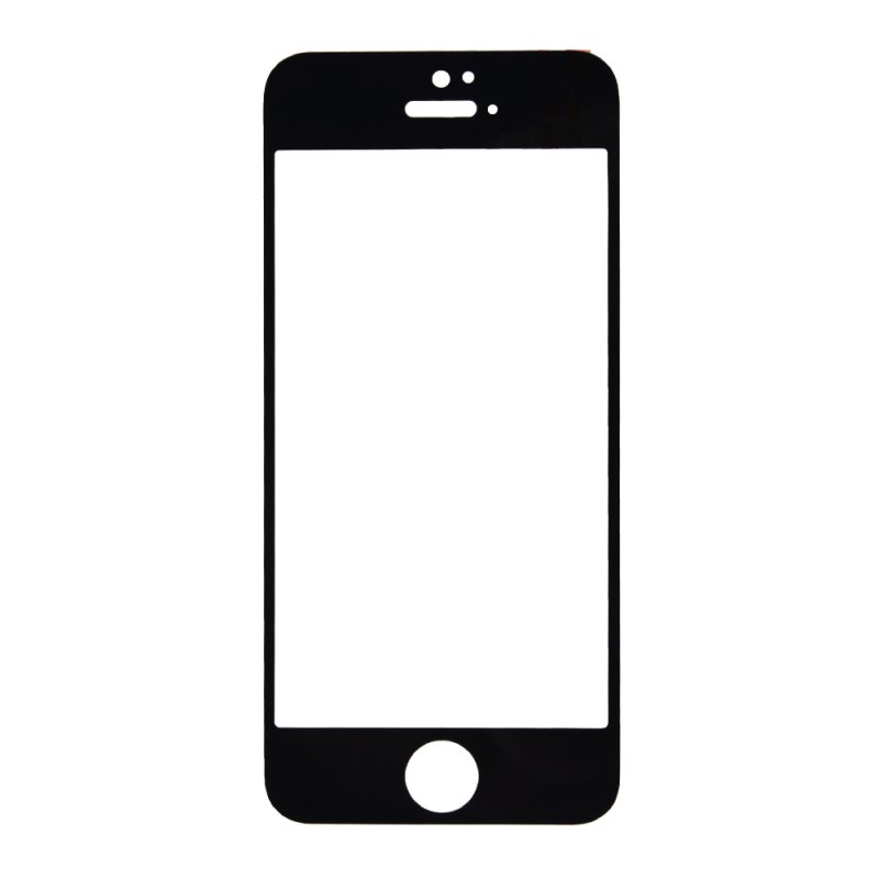 Защитное стекло 3D для iPhone 5/5s/5C/SE Tempered Glass черное 0,33 мм (ударопрочное)