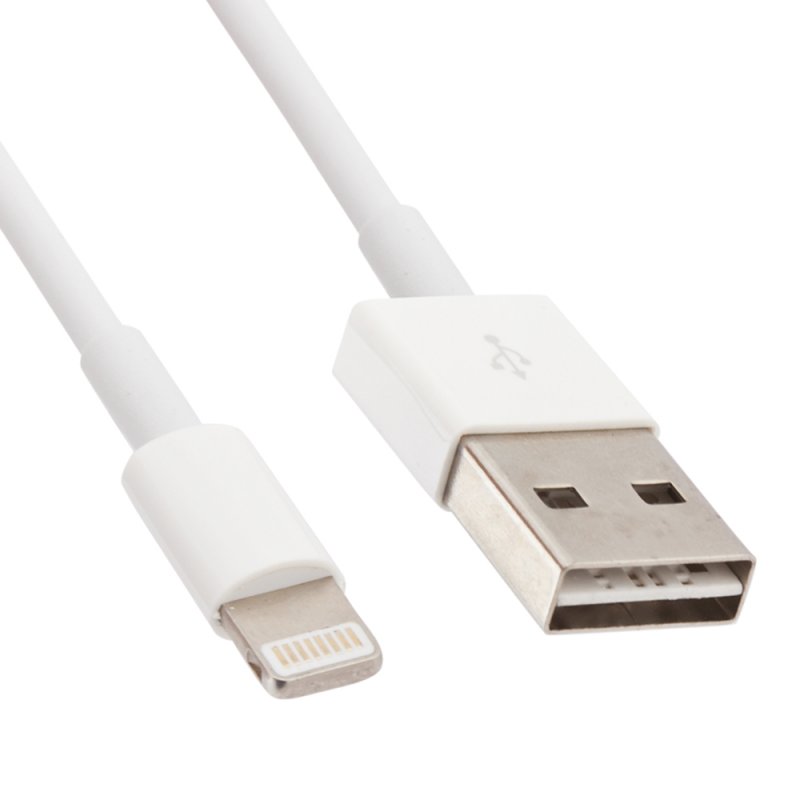 USB кабель "LP" для Apple iPhone/iPad Lightning 8-pin с двухсторонним USB разъемом (белый/европакет)