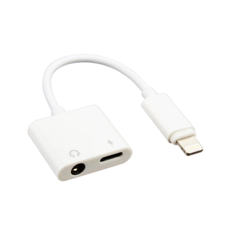 Аудио адаптер JOYROOM S-M403 Lightning 8-pin на Lightning 8-pin/3.5мм, зарядка и аудио, 0.12м (белый)