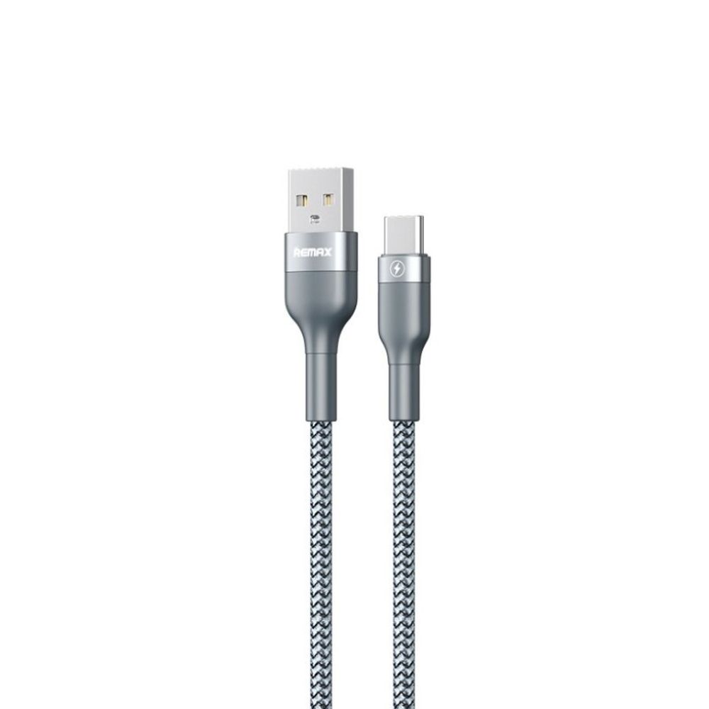 USB кабель REMAX RC-173a Sury 2 Type-C, 5А, 1м, нейлон (серебрянный)