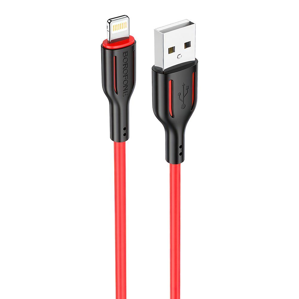 USB кабель BOROFONE BX63 Charming Lightning 8-pin, 2.4А, 1м, TPE (красный)