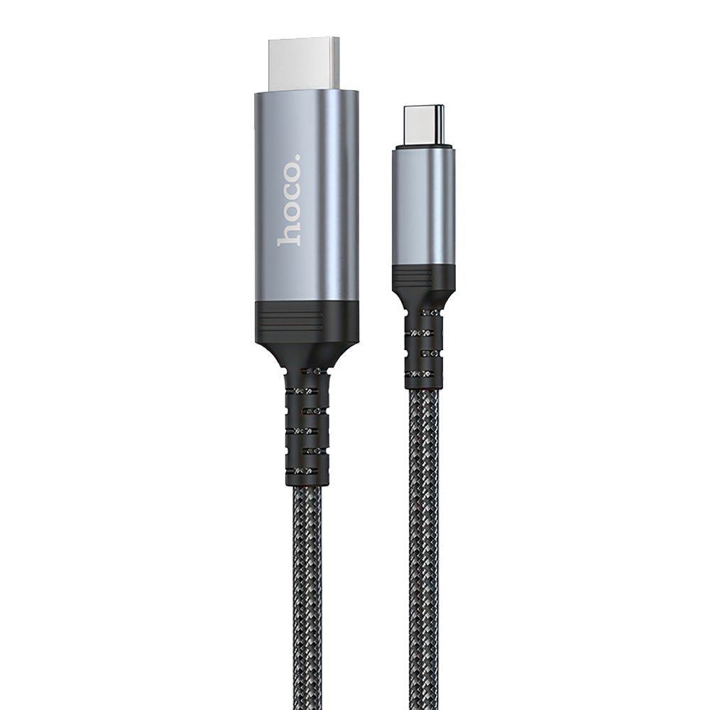 HDMI адаптер HOCO UA43 Type-C HDMI 1.8м, 4K video, нейлон (серый)