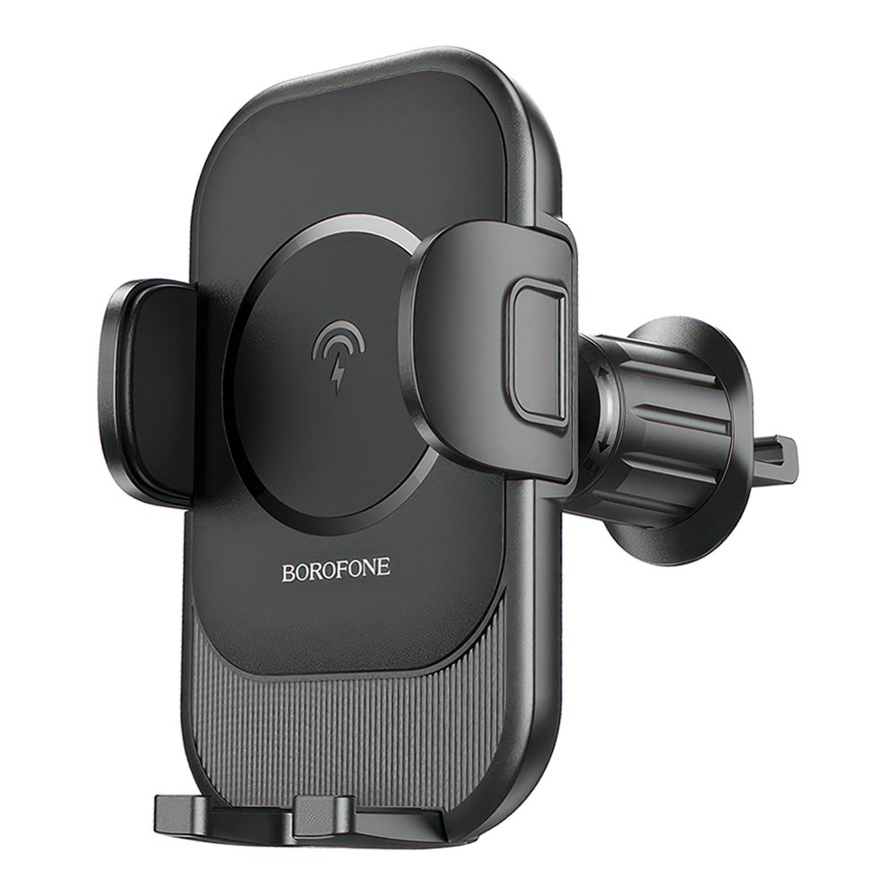 Держатель в авто с БЗУ BOROFONE BH204 Blue Charm зажим, в воздуховод 15W (черный)