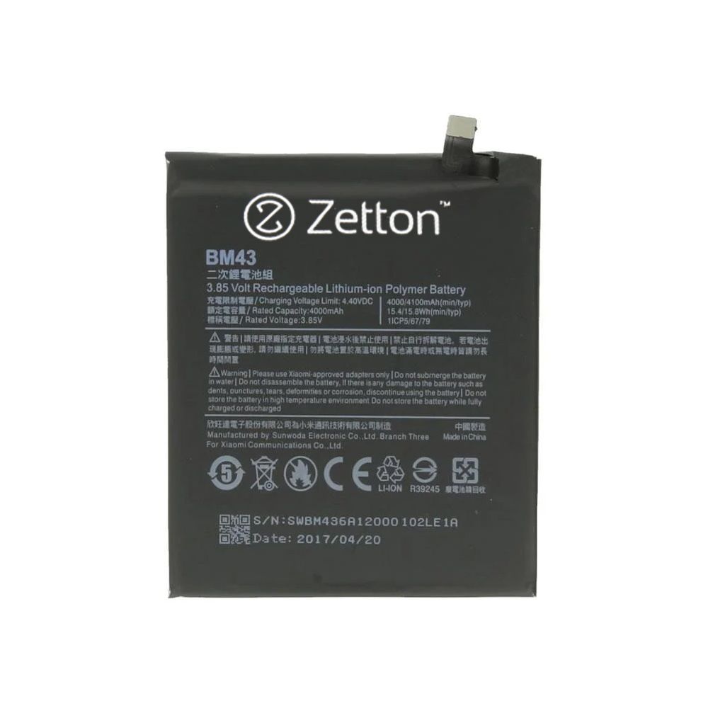 Аккумулятор (АКБ) Zetton для Xiaomi Redmi Note 4X 4100 mAh аналог BM43