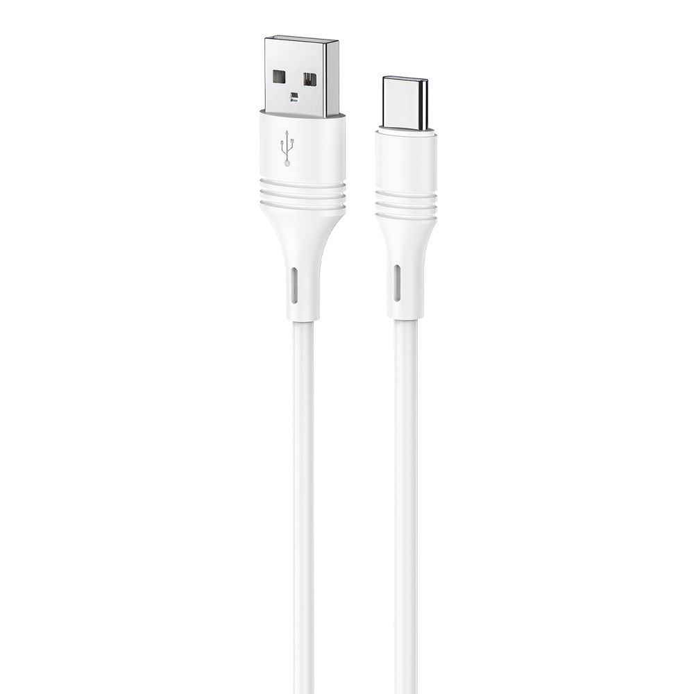 USB кабель BOROFONE BX43 CoolJoy Type-C, 3А, 1м, PVC (белый)