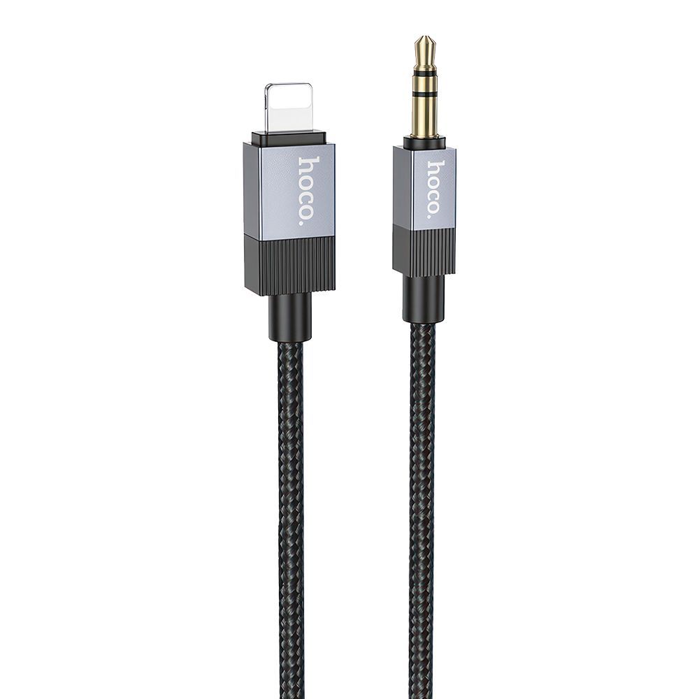 Аудиокабель HOCO UPA32A Clever DC 3.5мм - Lightning 8-pin, 1м, нейлон (черный)