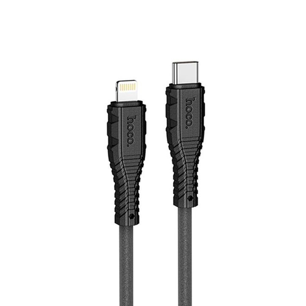 USB-C кабель HOCO X67 Nano Lightning 8-pin, 3А, PD20W, 1м, силикон (черный)