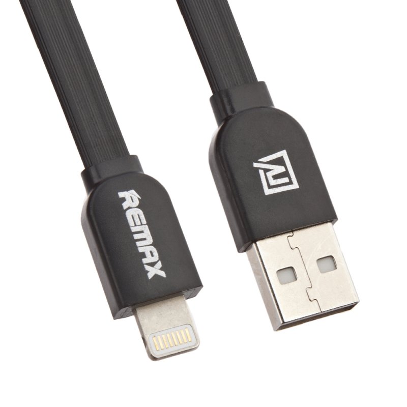 USB кабель "РЕМАКС" A-i Lightning 8-pin, плоский, 1м, TPE (черный)