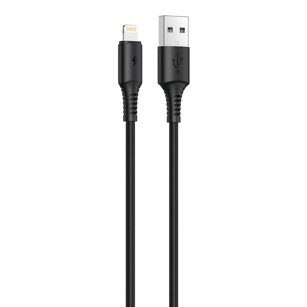 USB кабель BOROFONE BX47 CoolWay Lightning 8-pin, 2.4А, 1м, PVC (черный)