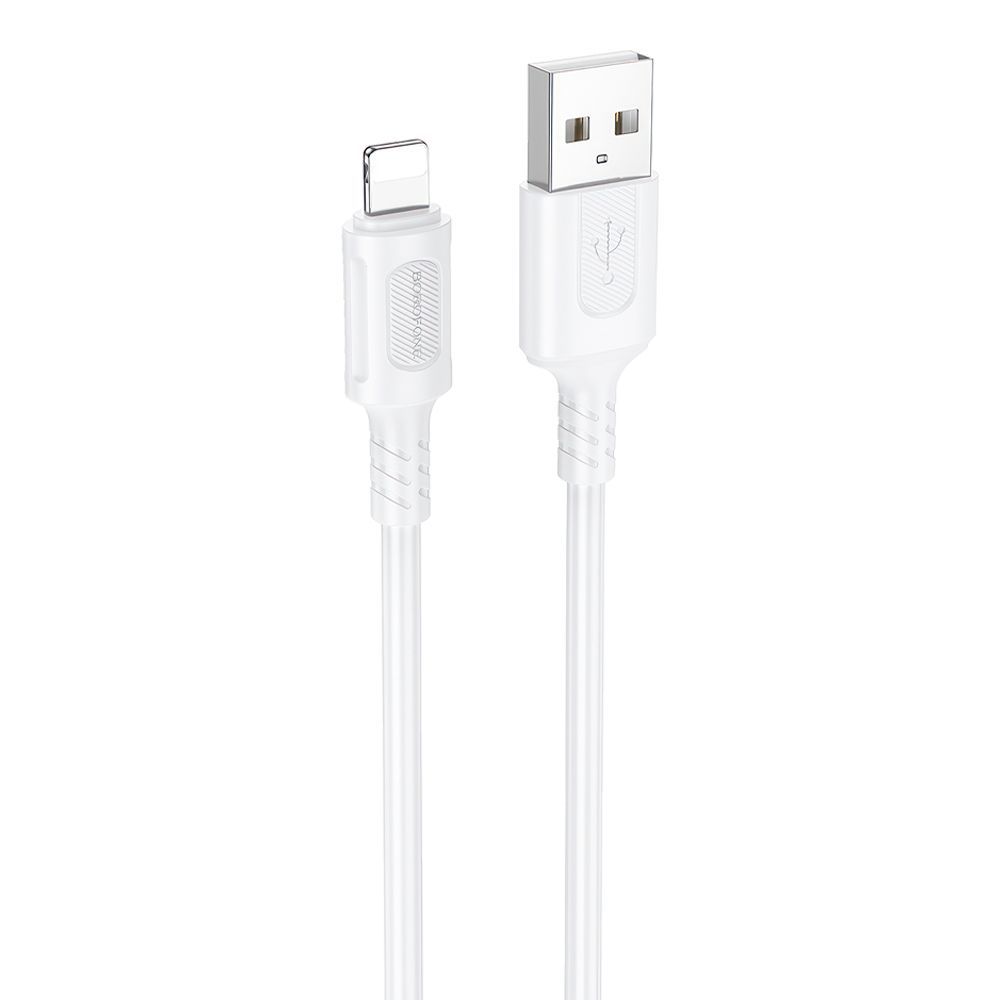 USB кабель BOROFONE BX111 Feliz Lightning 8-pin, 2.4А, 1м, PVC (белый)