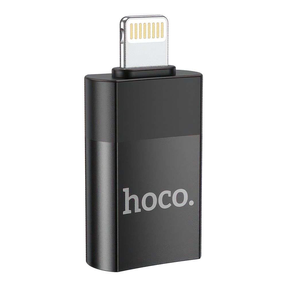 OTG адаптер HOCO UA17 Lightning 8-pin на USB (черный)