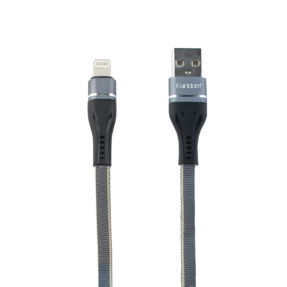 USB кабель Earldom EC-084I Lightning 8-pin, 2.4А, 1м, нейлон (серый)