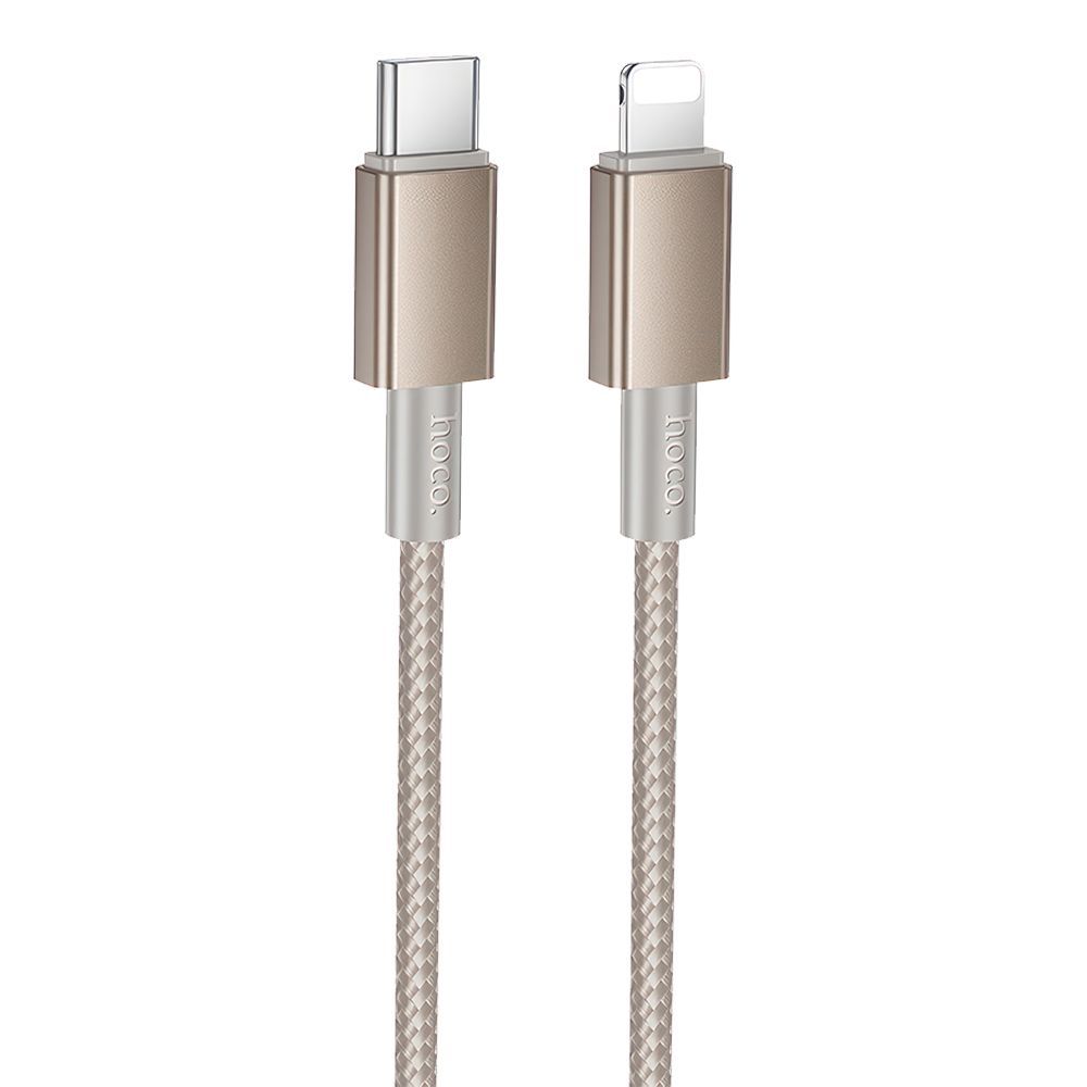 USB-C кабель HOCO X119 Energy Lightning 8-pin, PD27W, 1м, нейлон (золотой)