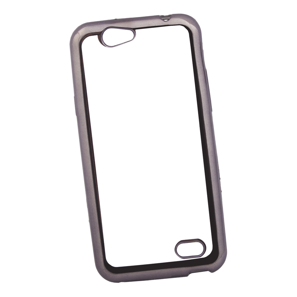 Силиконовый чехол "LP" для ZTE Blade A465 TPU (прозрачный с черной хром рамкой) европакет