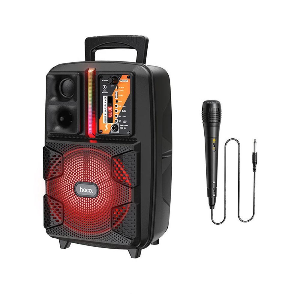 Bluetooth колонка HOCO BS37 Dancer BT5.0, 10W, AUX/TWS/FM/microSD/USB, RGB Light + микрофон (черный)