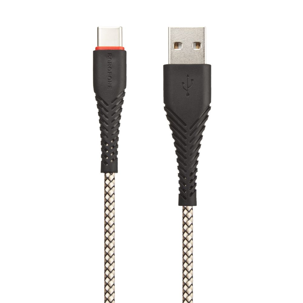 USB кабель BOROFONE BX25 Powerful Type-C, 3А, 1м, нейлон (черный)