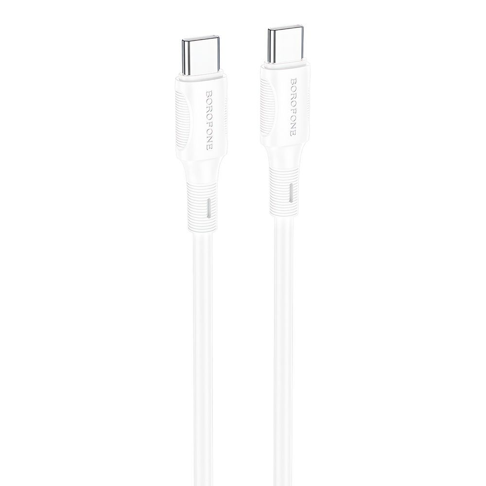 USB-C кабель BOROFONE BX80 Succeed Type-C, 3А, 60W, 1м, PVC (белый)