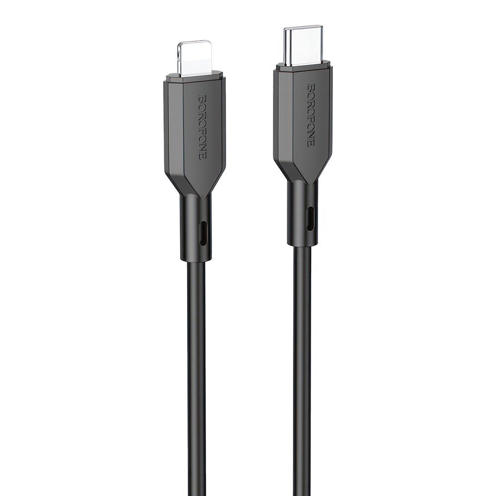 USB-C кабель BOROFONE BX70 Lightning 8-pin, 3А, PD20W, 1м, PVC (черный)