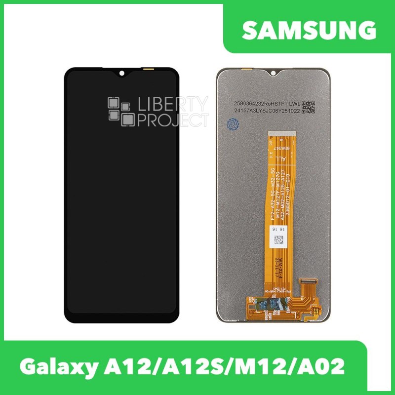 LCD дисплей для Samsung Galaxy A12/A12S/M12/A02 SM-A125/A127/M127/A022 в сборе (черный) — фото 2