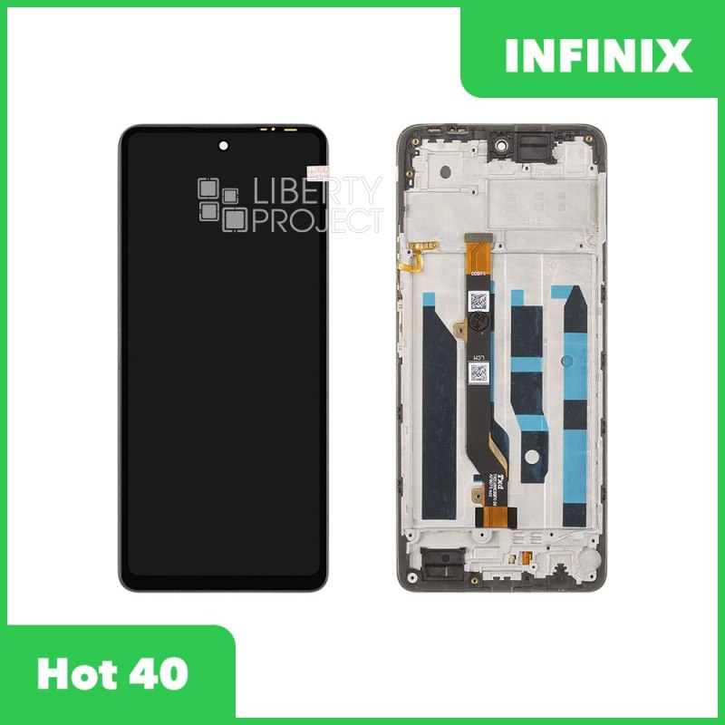 LCD дисплей для Infinix Hot 40 (X6836) с тачскрином в рамке (черный) OR LCD — фото 2