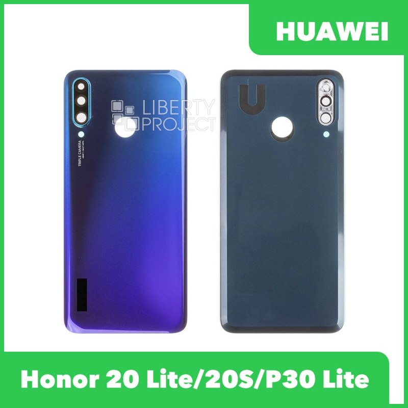 Задняя крышка для Huawei Honor 20 Lite/20S/P30 Lite (48MP) со стеклом камеры (синий) — фото 2