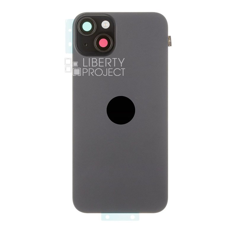 Задняя крышка для iPhone 15 Plus (черный) в сборе со стеклом камеры с шлейфом MagSafe — фото 4