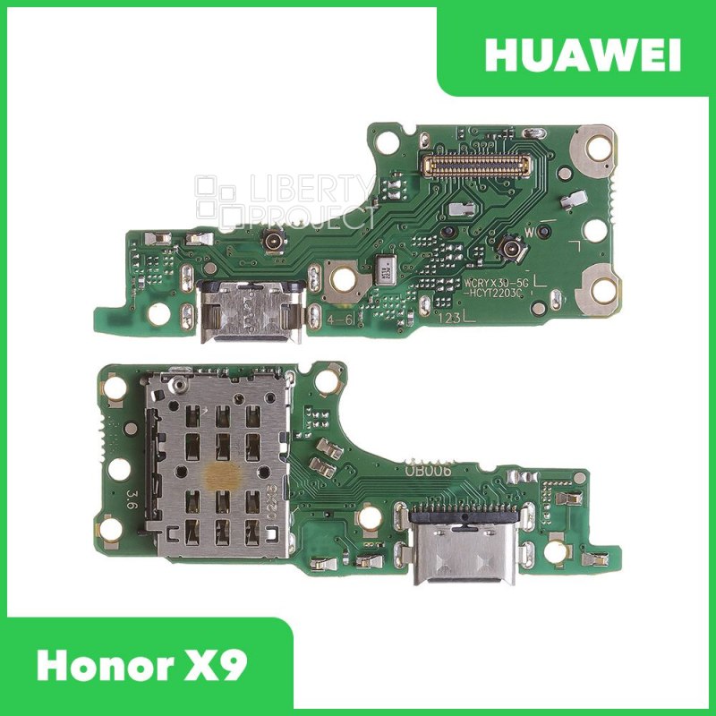 Шлейф/FLC Huawei Honor X9 (ANY-LX1) на системный разъём/разъём SIM/микрофон — фото 2