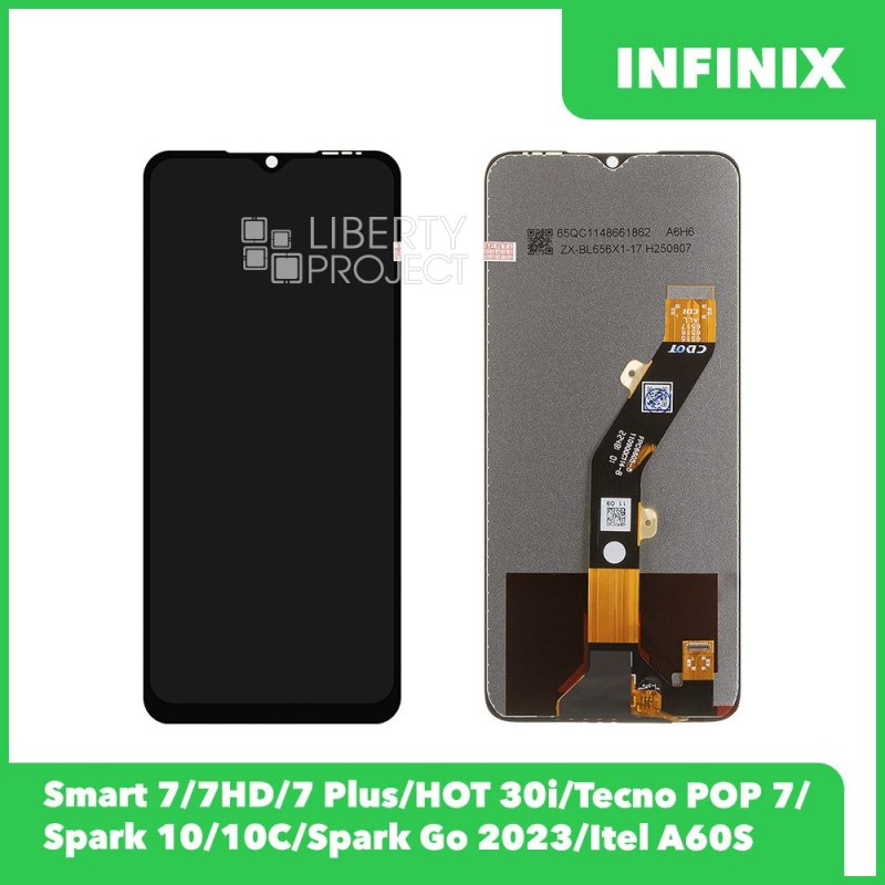 LCD дисплей для Infinix Smart 7/7HD/7 Plus/HOT 30i/Tecno POP 7/ Spark 10/10C/Spark Go 2023/Itel A60S (черный)OR LCD — фото 2