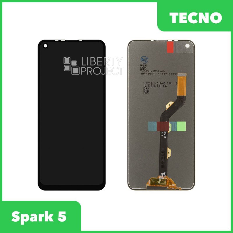 LCD дисплей для Tecno Spark 5 с тачскрином (черный) 100% OR — фото 2