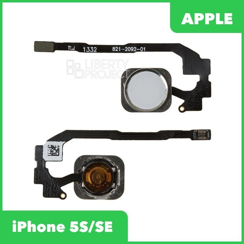 Шлейф/FLC iPhone 5S/SE с кнопкой Home (серебро)