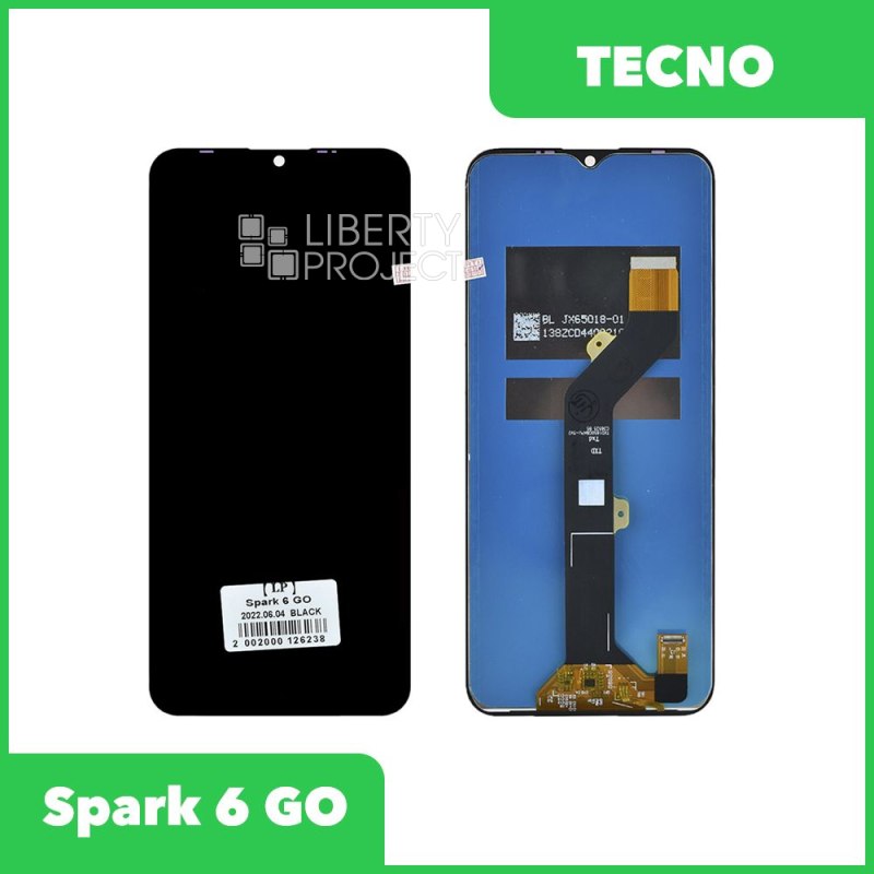 LCD дисплей для Tecno Spark 6 GO в сборе с тачскрином (черный)