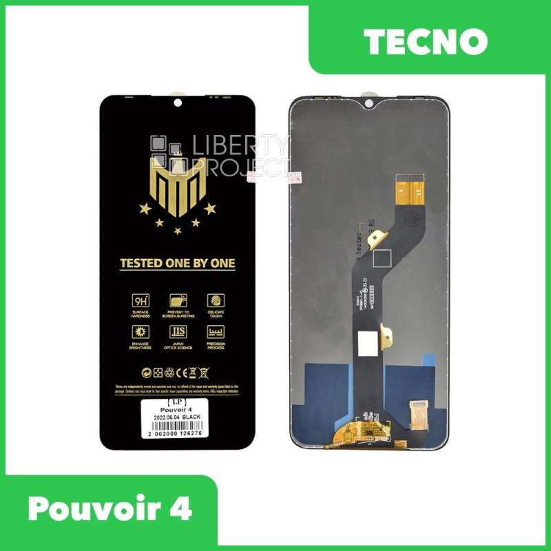 LCD дисплей для Tecno Pouvoir 4 в сборе с тачскрином (черный)