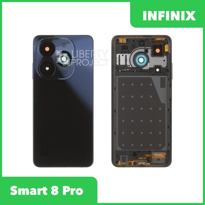 Задняя крышка для Infinix Smart 8 Pro (черный) — купить оптом в интернет-магазине Либерти