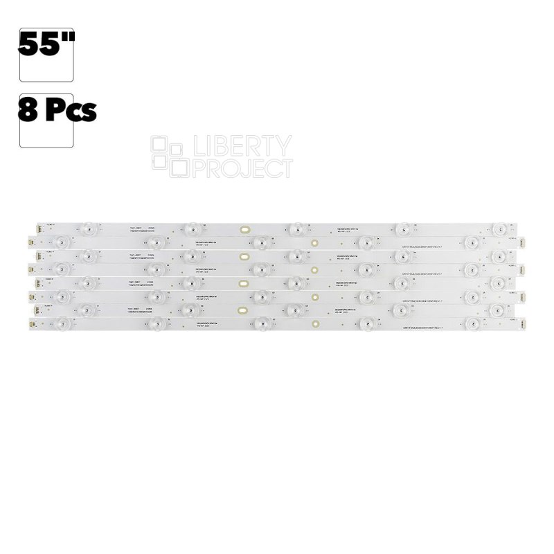Светодиодная подсветка для телевизоров 55" CRH-F55JL5S3030041085P-REV1.5/1.7 (комплект 4 шт.) — фото 2